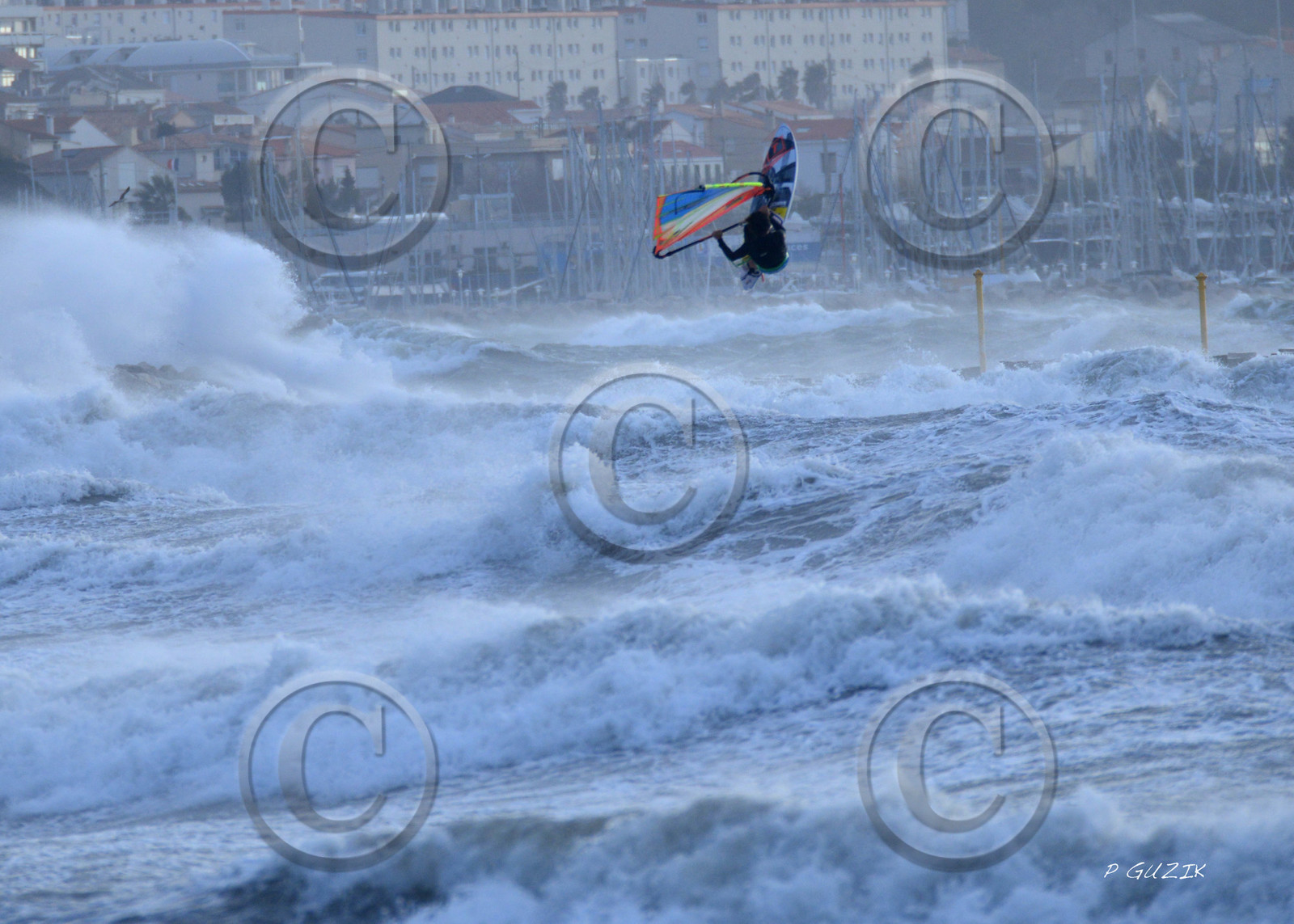 TEMPETE ZEUS MARSEILLE ,PLAGE DU PRADO,WINDSURF, PLANCHE À  VOILE