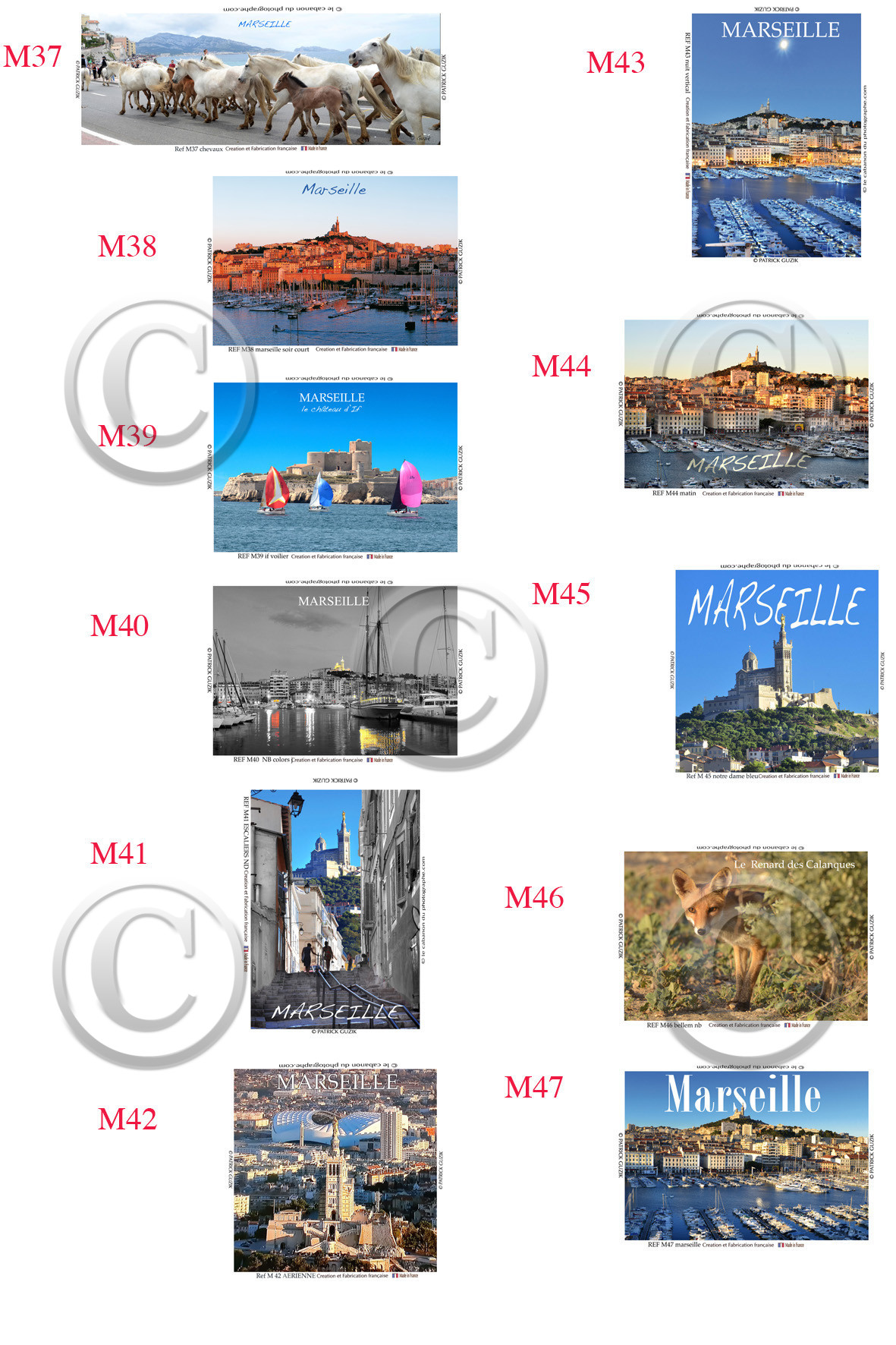 REF  MAGNET  Marseille Calanques PLANCHE 4