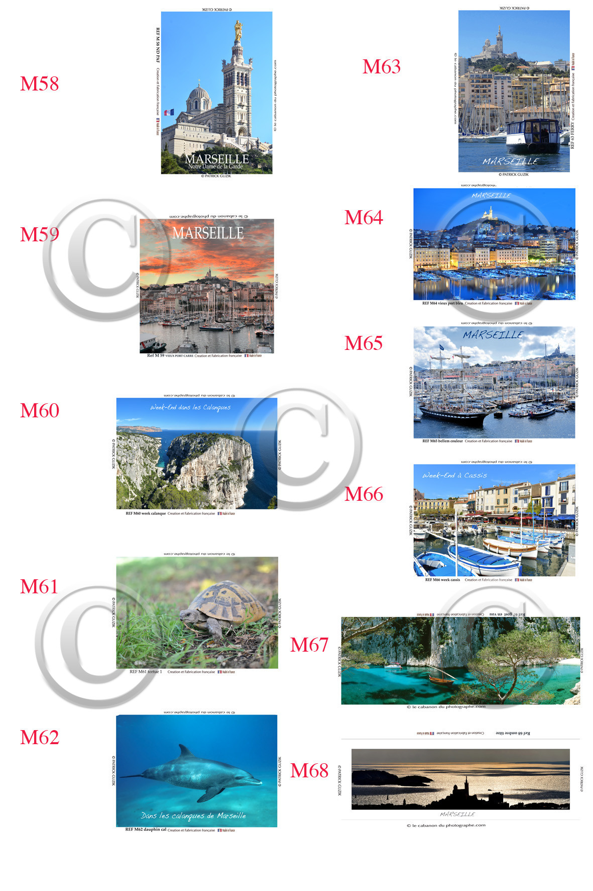 REF  MAGNET  Marseille Calanques PLANCHE 6