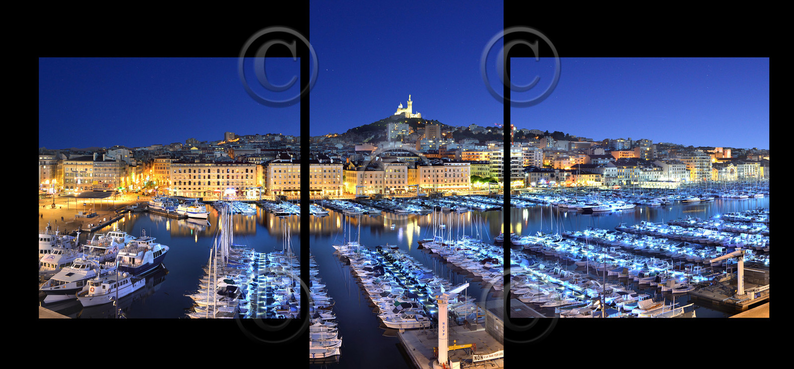 triptyque MARSEILLE DE NUIT
