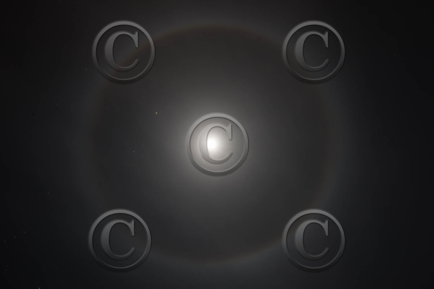 arc en ciel de lune , avec les étoiles .....