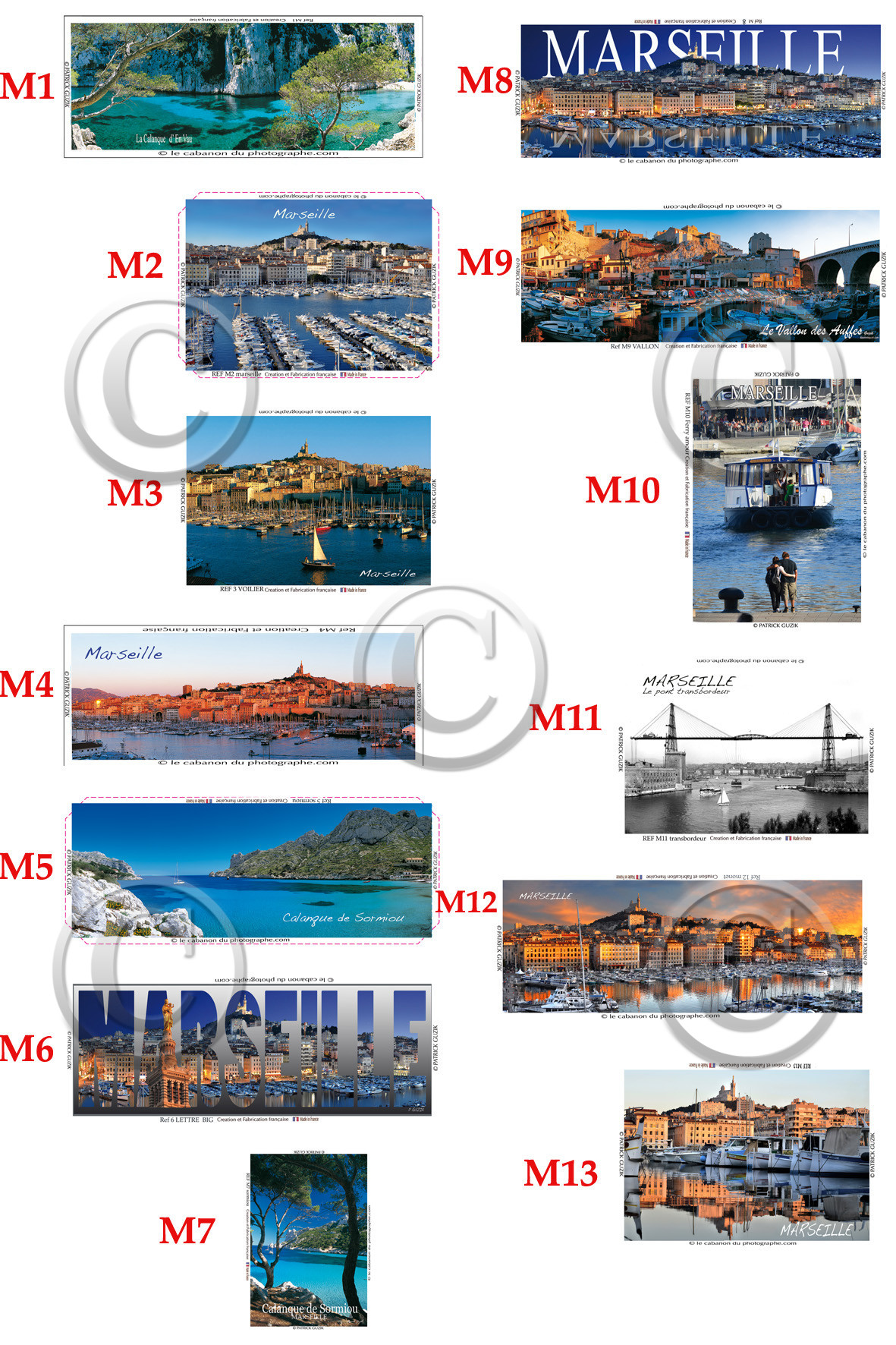 REF  MAGNET  Marseille Calanques PLANCHE 1