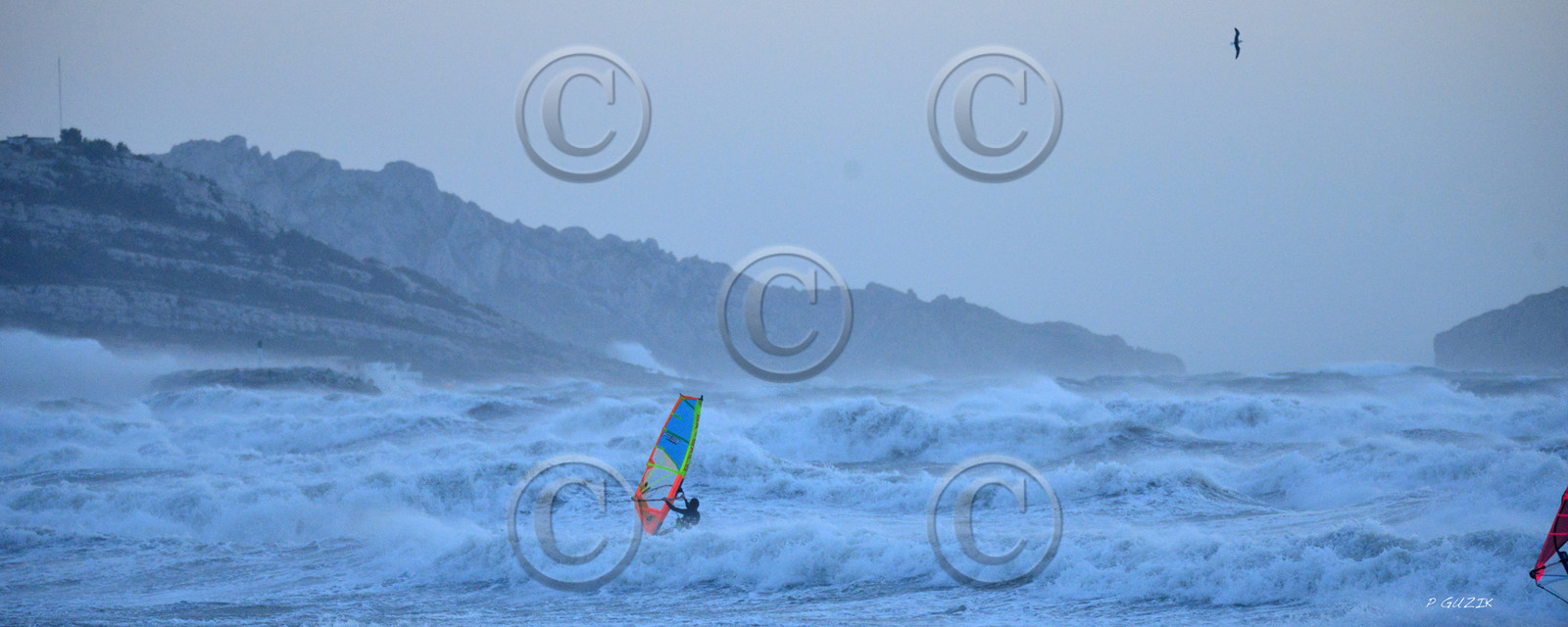 TEMPETE ZEUS MARSEILLE ,PLAGE DU PRADO,WINDSURF, PLANCHE À  VOILE